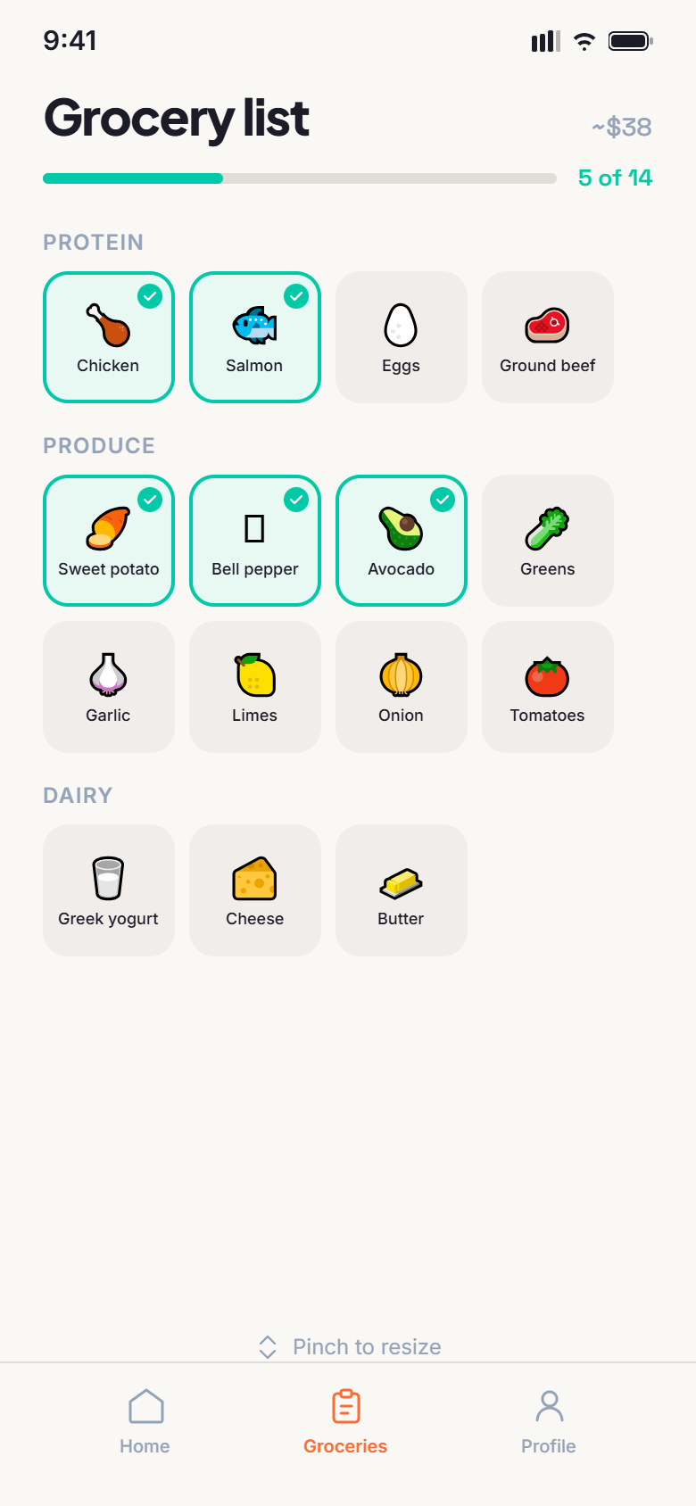 Gust AI smart grocery list